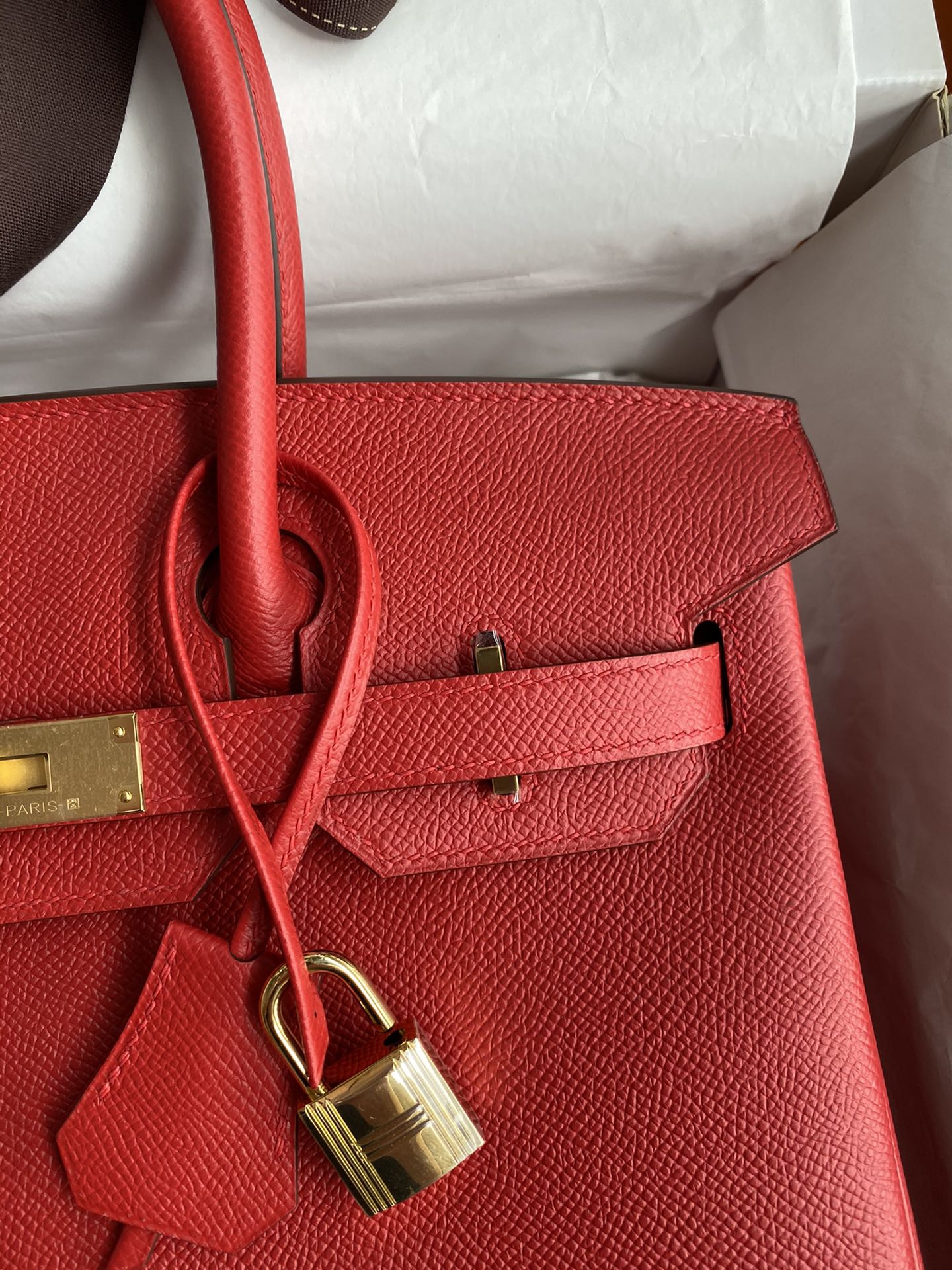 Hermes Birkin 35CM Epsom Leather Handbag Red